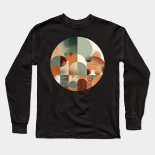 Bauhaus Flat Patterned Abstract Design Long Sleeve T-Shirt